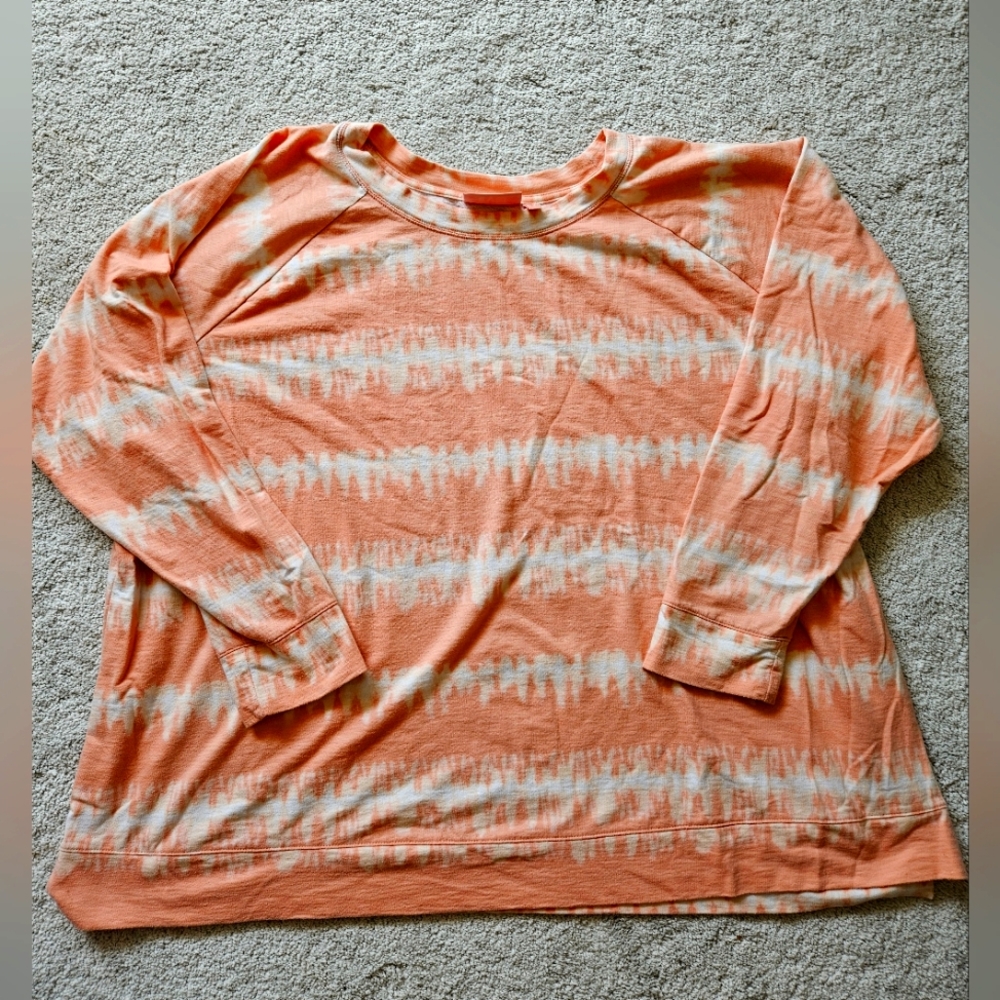 Orange Tie-Dye Long Sleeve Top EVRI 3X